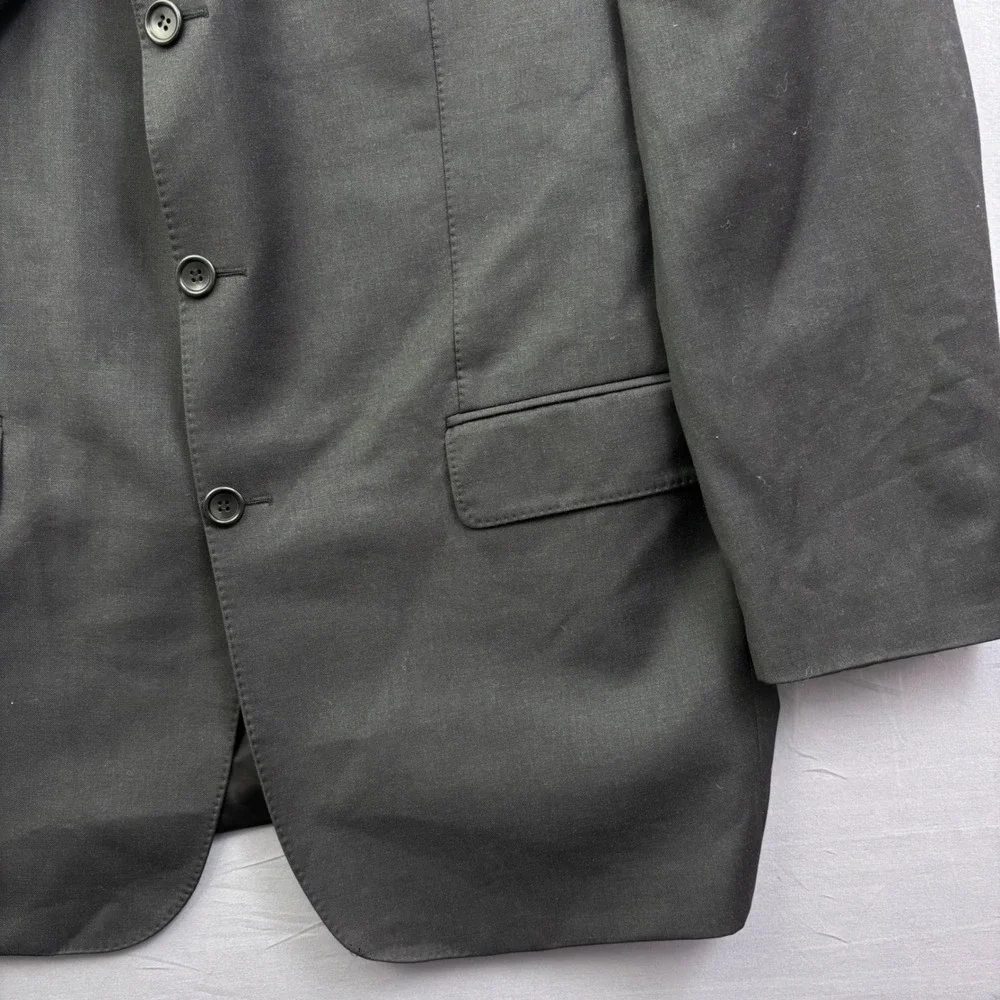 Daniels Paris Mens Super 120s Wool 3 Button Blazer Jacket Black Size 56 Drop 6
